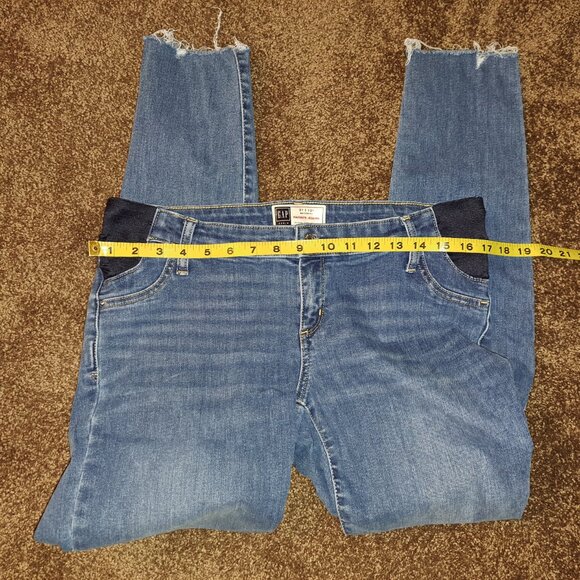 Gap Maternity Inset Panel Favorite Jegging Medium Indigo Denim Jeans - Picture 9 of 14